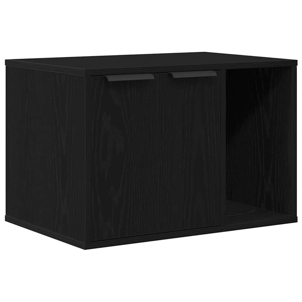 Lettiera per gatti in rovere nero 60x40x40 cm in legno ingegnerizzato — miniatura 2 di 12