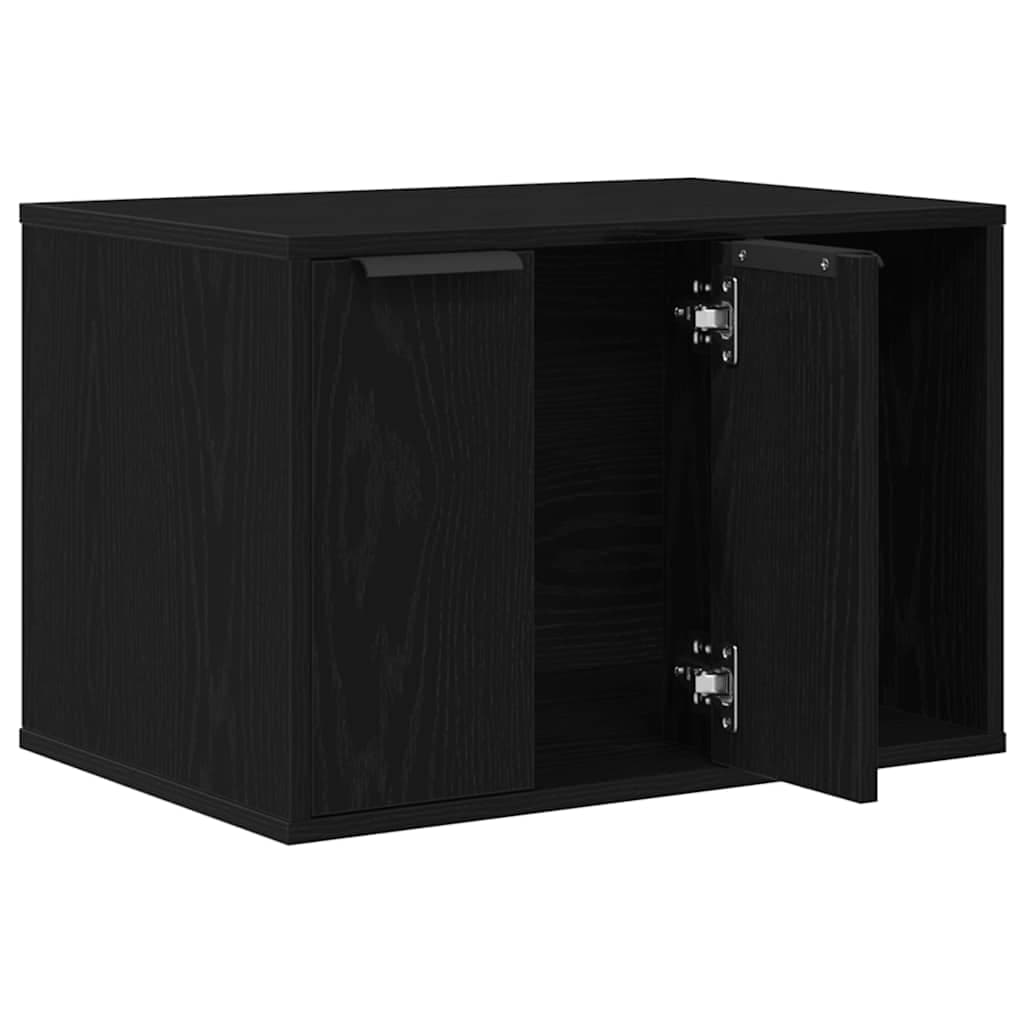 Lettiera per gatti in rovere nero 60x40x40 cm in legno ingegnerizzato — miniatura 4 di 12