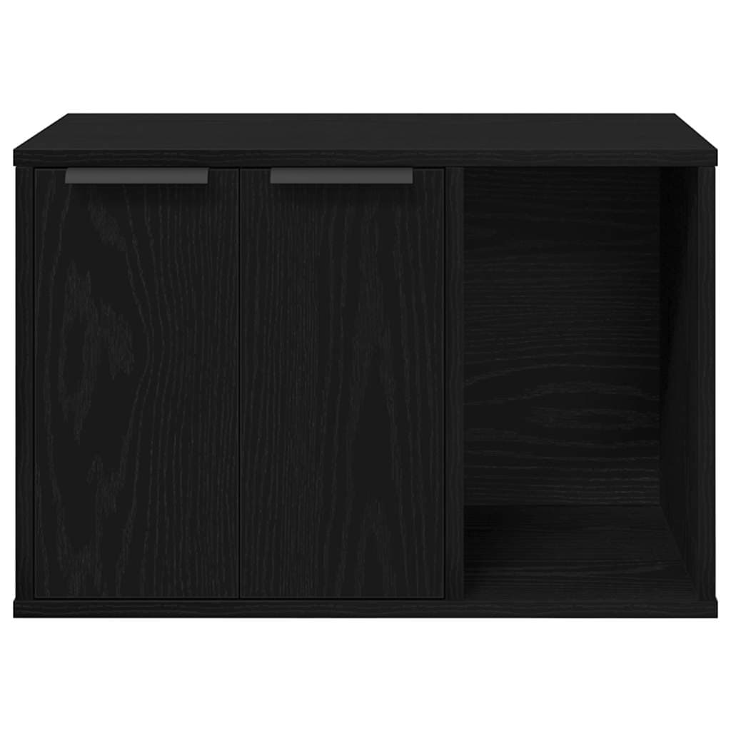Lettiera per gatti in rovere nero 60x40x40 cm in legno ingegnerizzato — miniatura 5 di 12