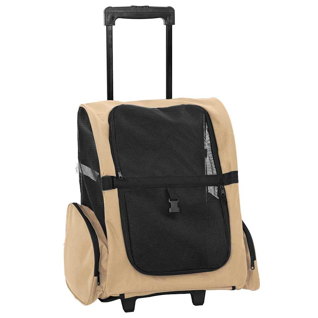 Carrello per Animali 3 in 1 Design Sabbia 48x32x(57-106) cm Tessuto Oxford