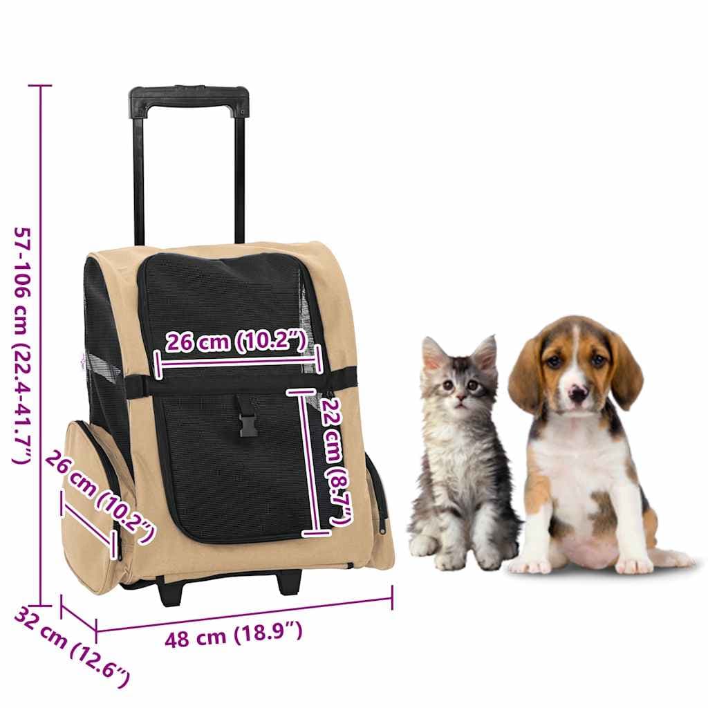 Carrello per Animali 3 in 1 Design Sabbia 48x32x(57-106) cm Tessuto Oxford — foto 10 di 10