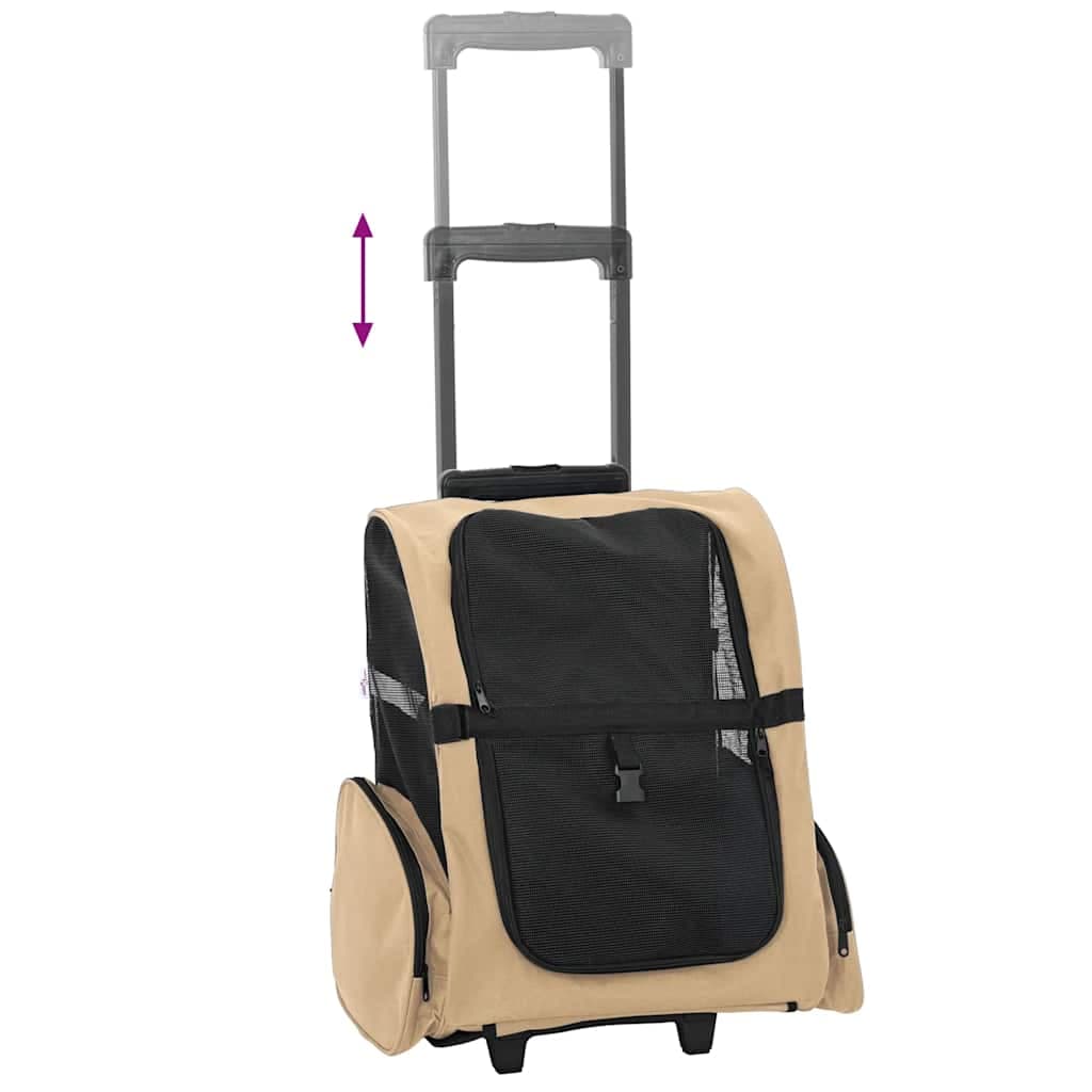 Carrello per Animali 3 in 1 Design Sabbia 48x32x(57-106) cm Tessuto Oxford — foto 5 di 10
