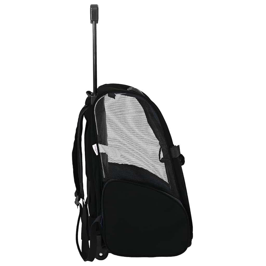 Carrello per Animali 3 in 1 Design Nero 48x32x(57-106) cm Tessuto Oxford — foto 3 di 10