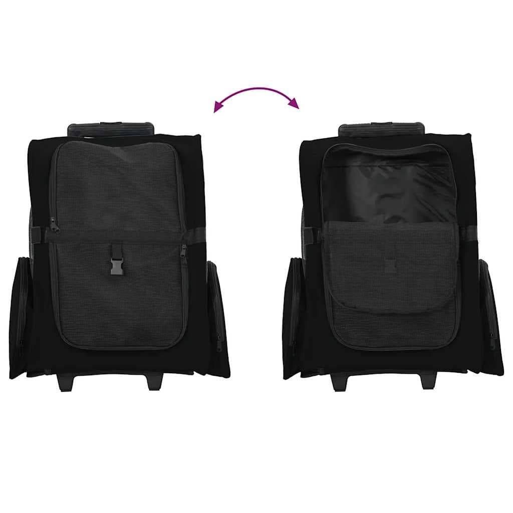 Carrello per Animali 3 in 1 Design Nero 48x32x(57-106) cm Tessuto Oxford — foto 6 di 10