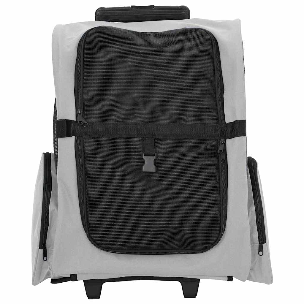Carrello per animali domestici 3 in 1 design grigio 48x32x(57-106) cm tessuto Oxford — miniatura 2 di 10