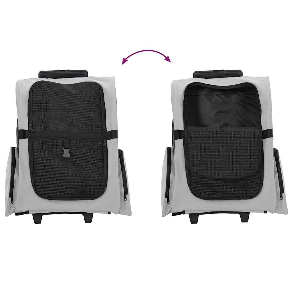 Carrello per animali domestici 3 in 1 design grigio 48x32x(57-106) cm tessuto Oxford — miniatura 6 di 10