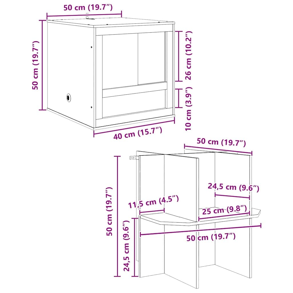 Terrario Marrone 50 x 50 x 100 cm OSB — miniatura 12 di 12