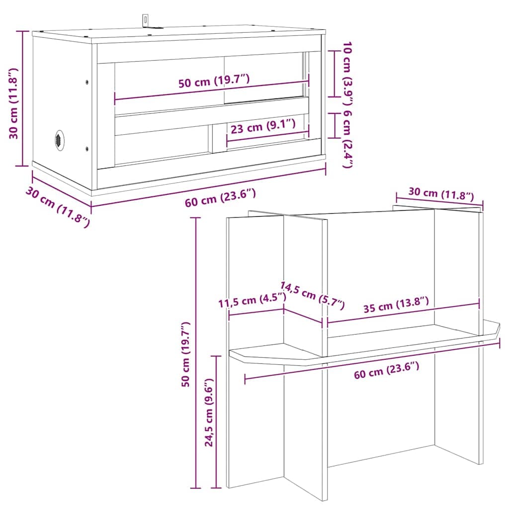 Terrario Marrone 60 x 30 x 80 cm OSB — miniatura 12 di 12