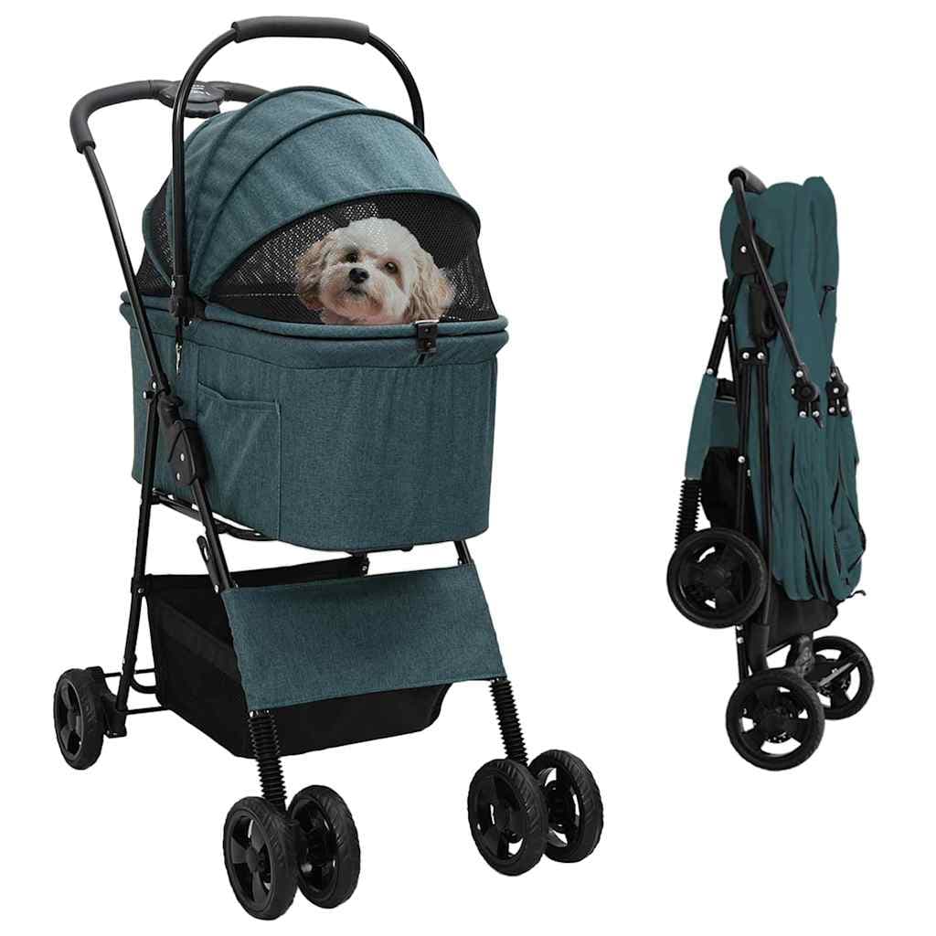 Passeggino pieghevole per animali Verde 81 x 47 x 99 cm — miniatura 1 di 13