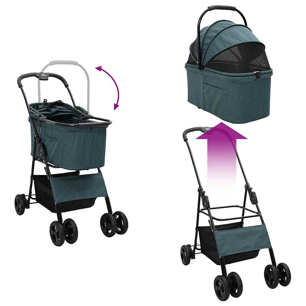 Passeggino pieghevole per animali Verde 81 x 47 x 99 cm — miniatura 11 di 13