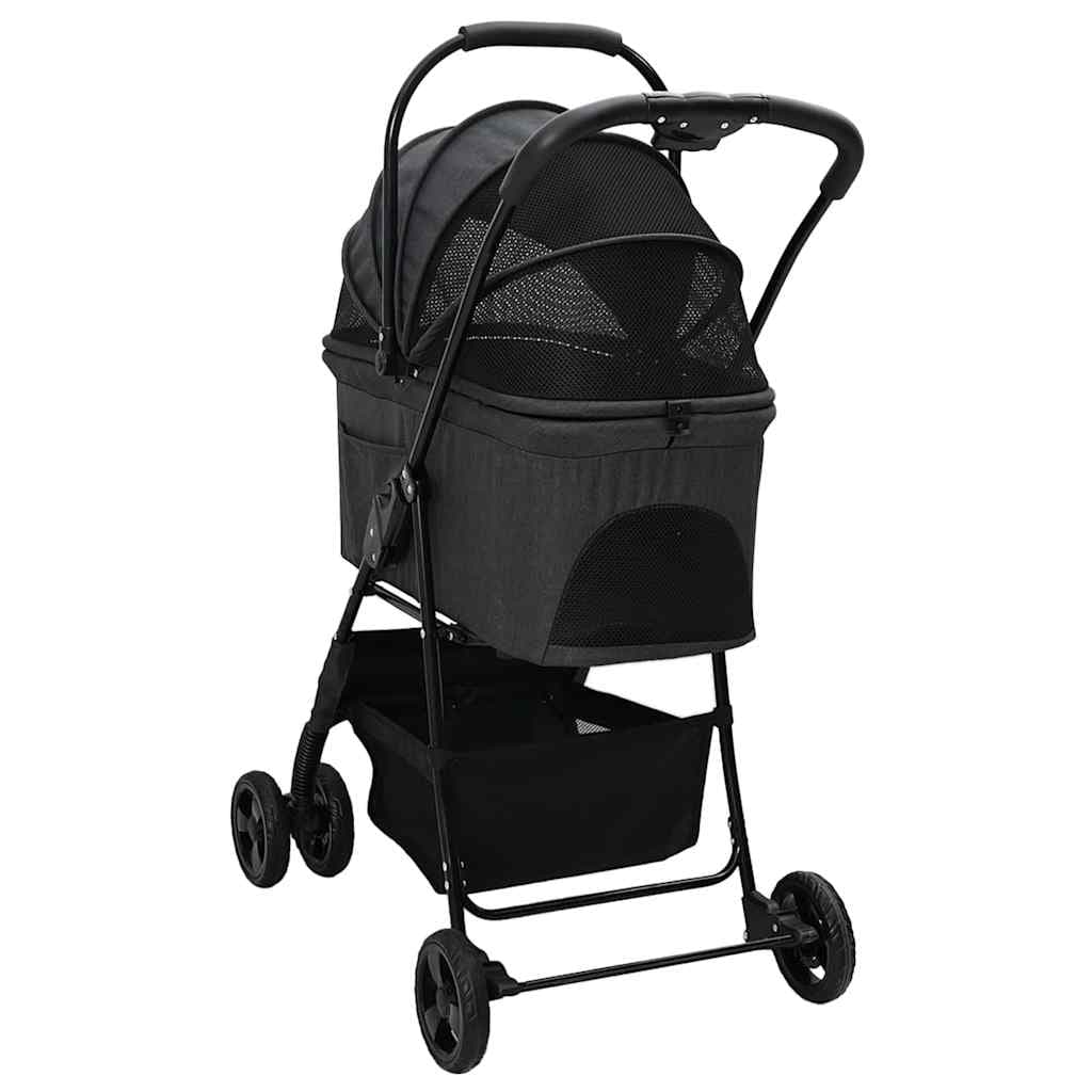 Passeggino pieghevole per animali Nero 81 x 47 x 99 cm — miniatura 8 di 13