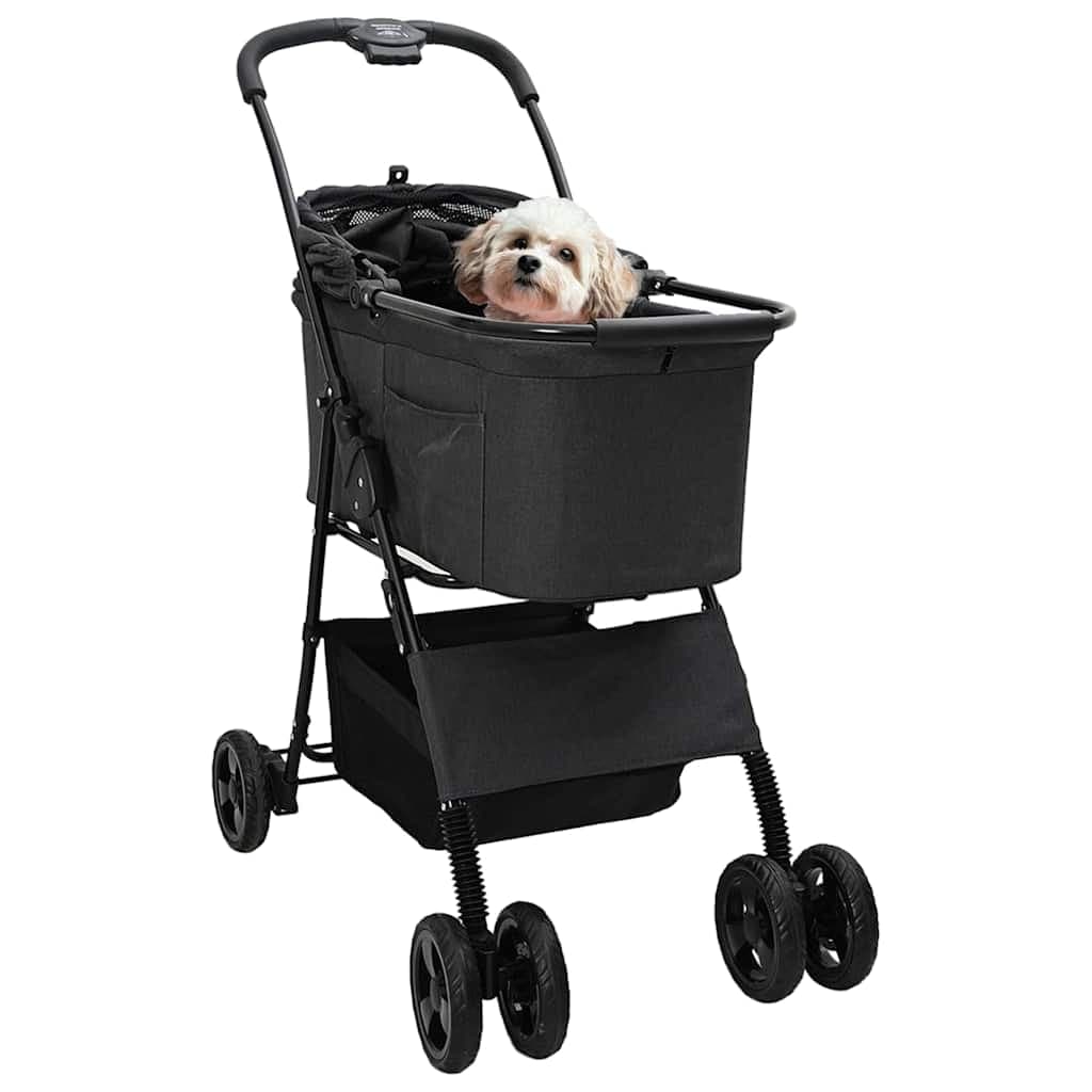 Passeggino pieghevole per animali Nero 81 x 47 x 99 cm — miniatura 2 di 13