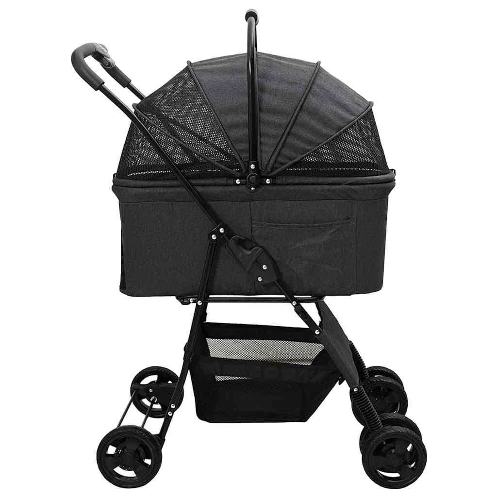 Passeggino pieghevole per animali Nero 81 x 47 x 99 cm — miniatura 7 di 13