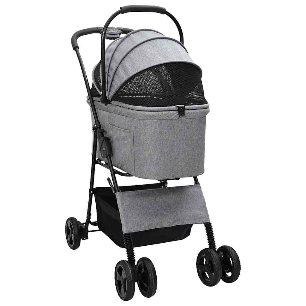 Passeggino pieghevole per animali Grigio 81 x 47 x 99 cm — miniatura 3 di 13