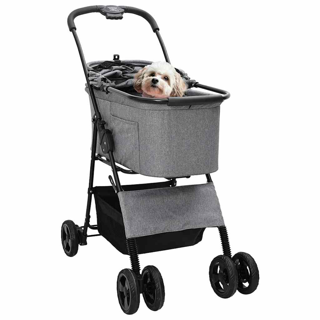 Passeggino pieghevole per animali Grigio 81 x 47 x 99 cm — miniatura 2 di 13