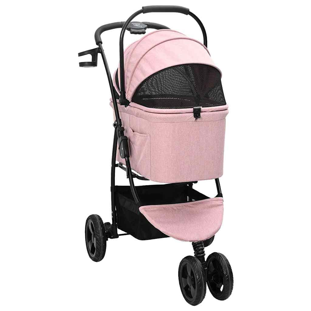 Passeggino pieghevole per animali Rosa 78 x 54 x 101 cm — miniatura 3 di 15