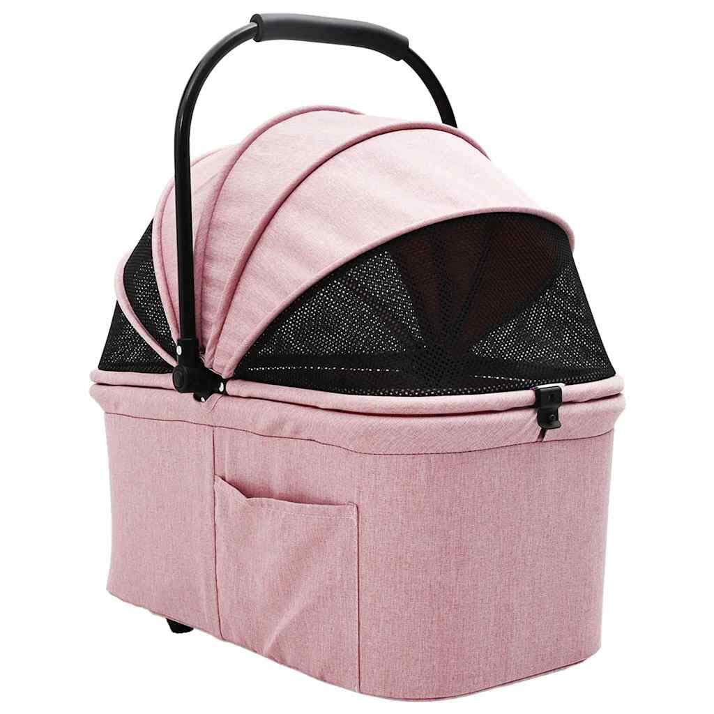 Passeggino pieghevole per animali Rosa 78 x 54 x 101 cm — miniatura 4 di 15