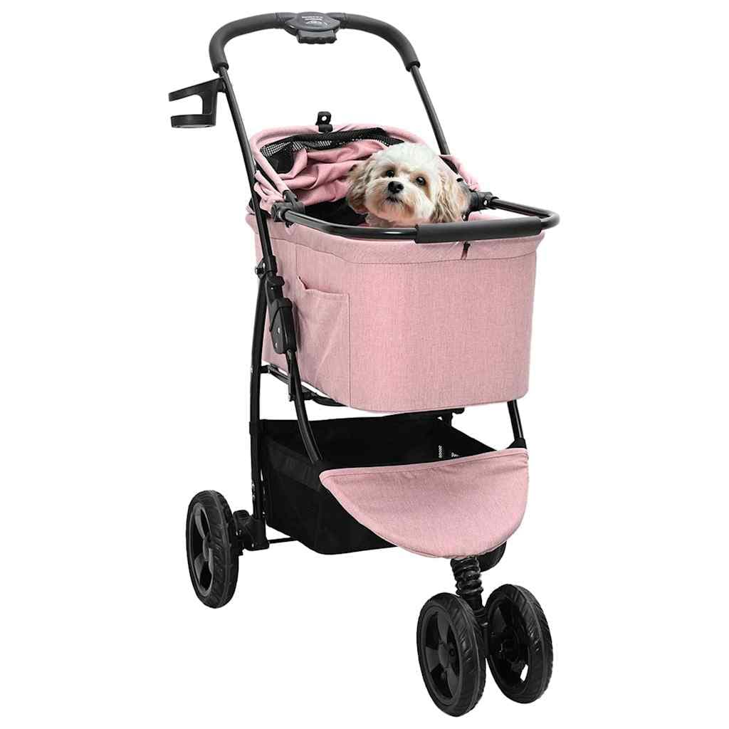 Passeggino pieghevole per animali Rosa 78 x 54 x 101 cm — miniatura 2 di 15