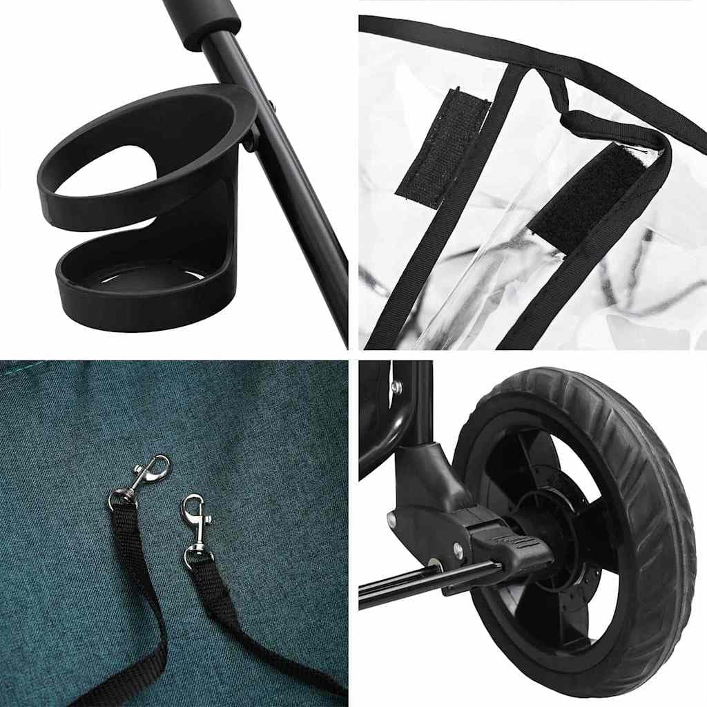 Passeggino pieghevole per animali Verde 78 x 54 x 101 cm — miniatura 10 di 15