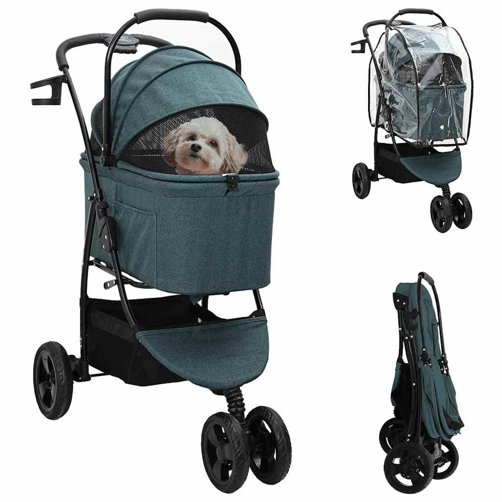 Passeggino pieghevole per animali Verde 78 x 54 x 101 cm — miniatura 1 di 15