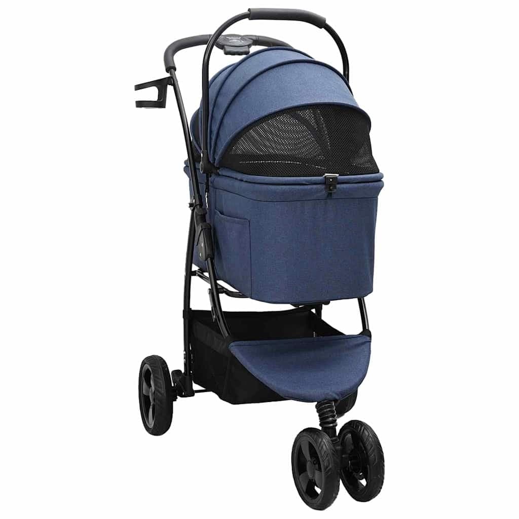 Passeggino pieghevole per animali Blu 78 x 54 x 101 cm — miniatura 3 di 15