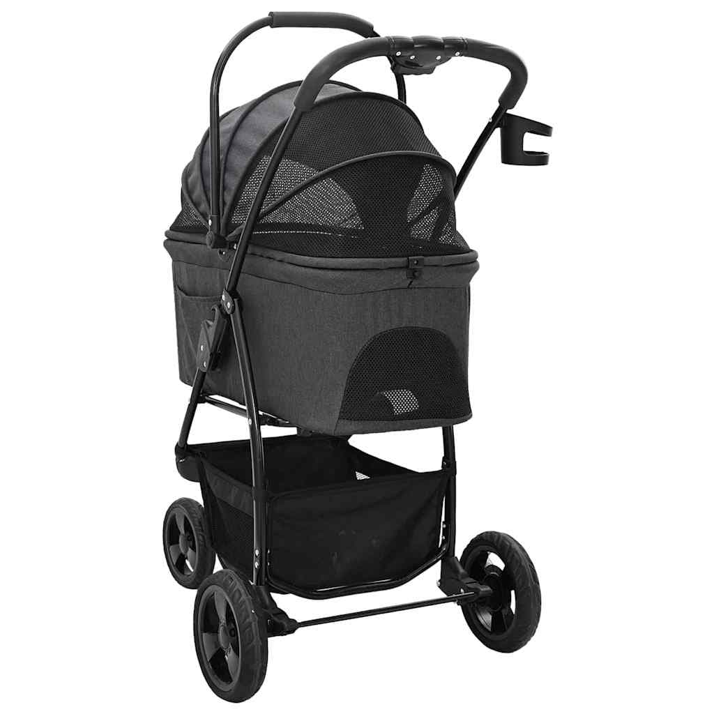 Passeggino pieghevole per animali Nero 78 x 54 x 101 cm — miniatura 9 di 15
