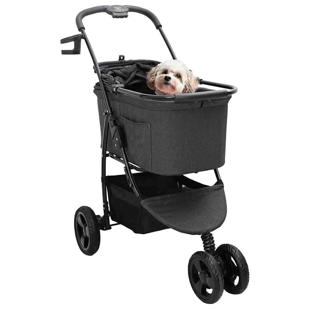 Passeggino pieghevole per animali Nero 78 x 54 x 101 cm — miniatura 2 di 15
