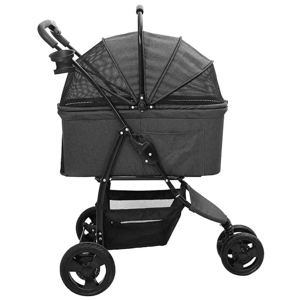 Passeggino pieghevole per animali Nero 78 x 54 x 101 cm — miniatura 8 di 15