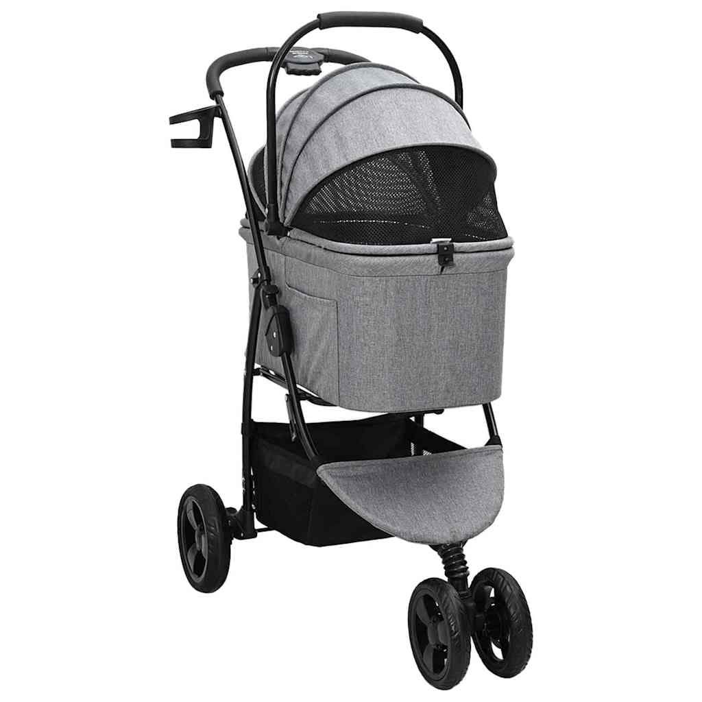 Passeggino pieghevole per animali Grigio 78 x 54 x 101 cm — miniatura 3 di 15