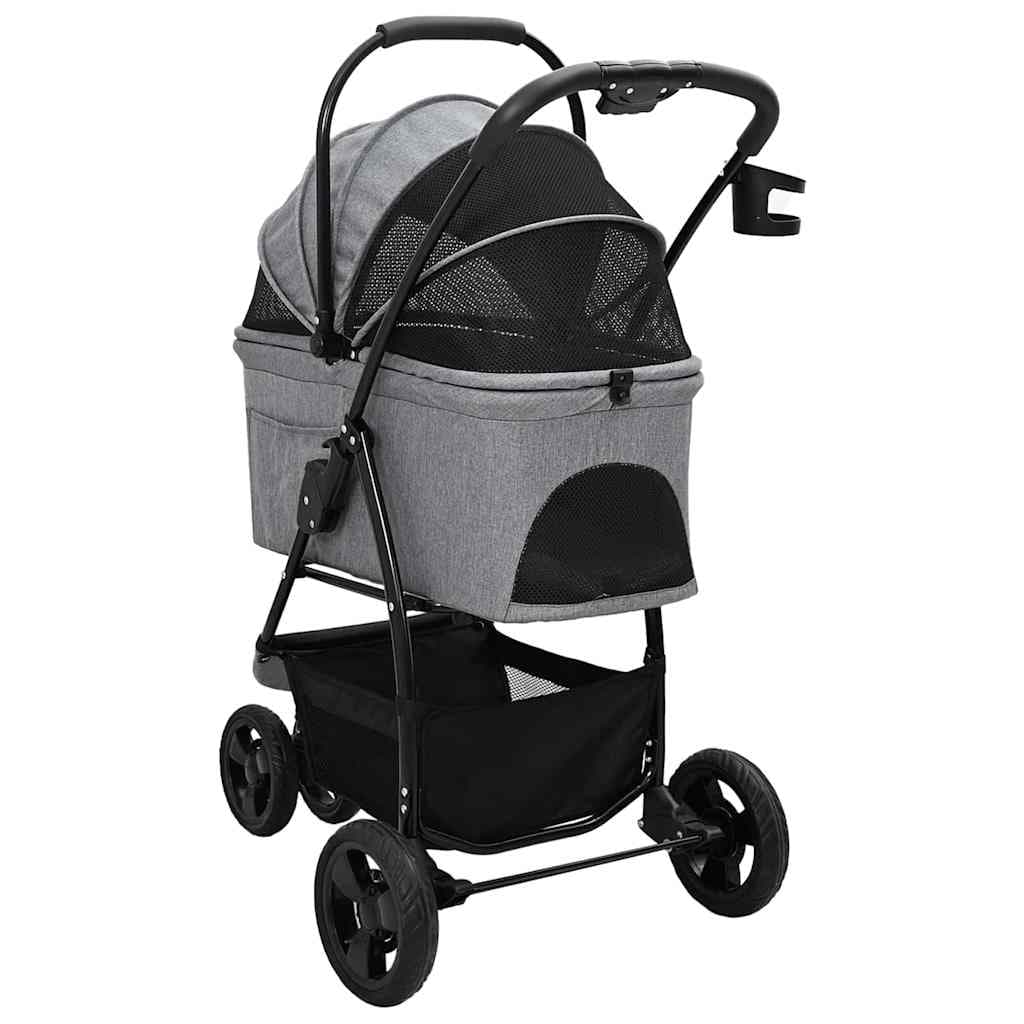 Passeggino pieghevole per animali Grigio 78 x 54 x 101 cm — miniatura 9 di 15