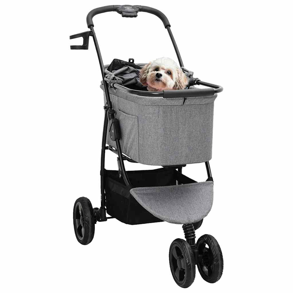 Passeggino pieghevole per animali Grigio 78 x 54 x 101 cm — miniatura 2 di 15