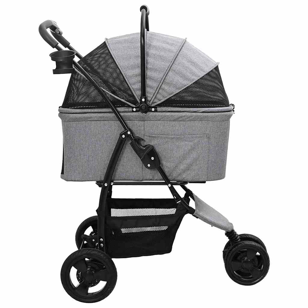 Passeggino pieghevole per animali Grigio 78 x 54 x 101 cm — miniatura 8 di 15