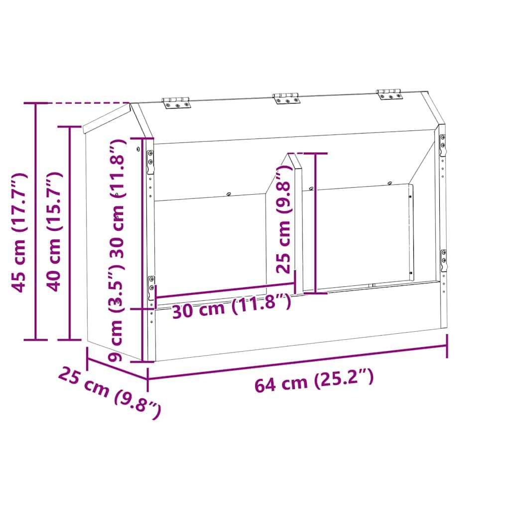 Mangiatore per conigli Nero 64,5 x 25,5 x 45,5 cm 6 kg — miniatura 11 di 11
