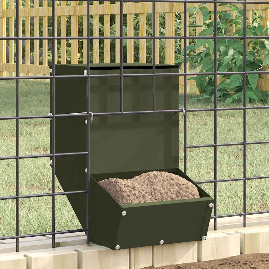 Mangiatore per conigli Verde oliva 17,5 x 26 x 28,5 cm 1,5 kg