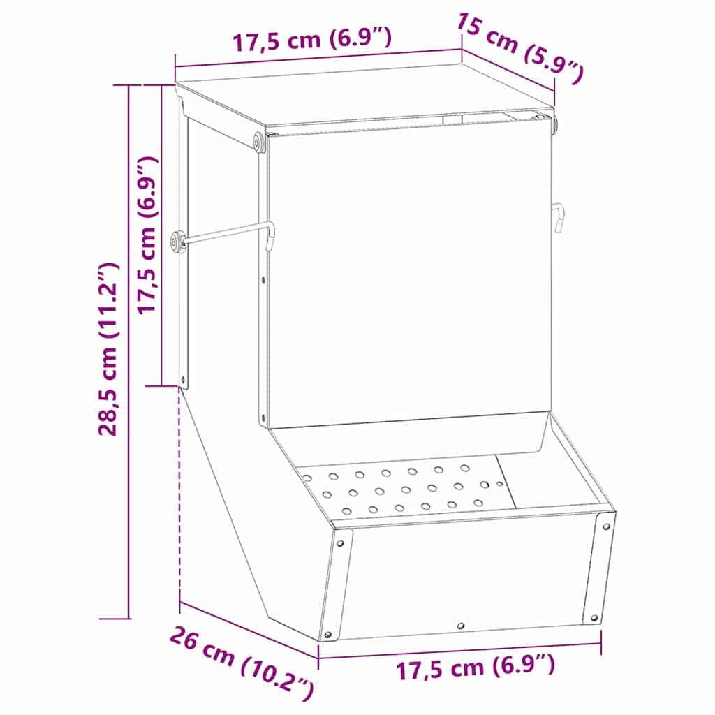 Mangiatore per conigli Argento 17,5 x 26 x 28,5 cm 1,5 kg — miniatura 11 di 11