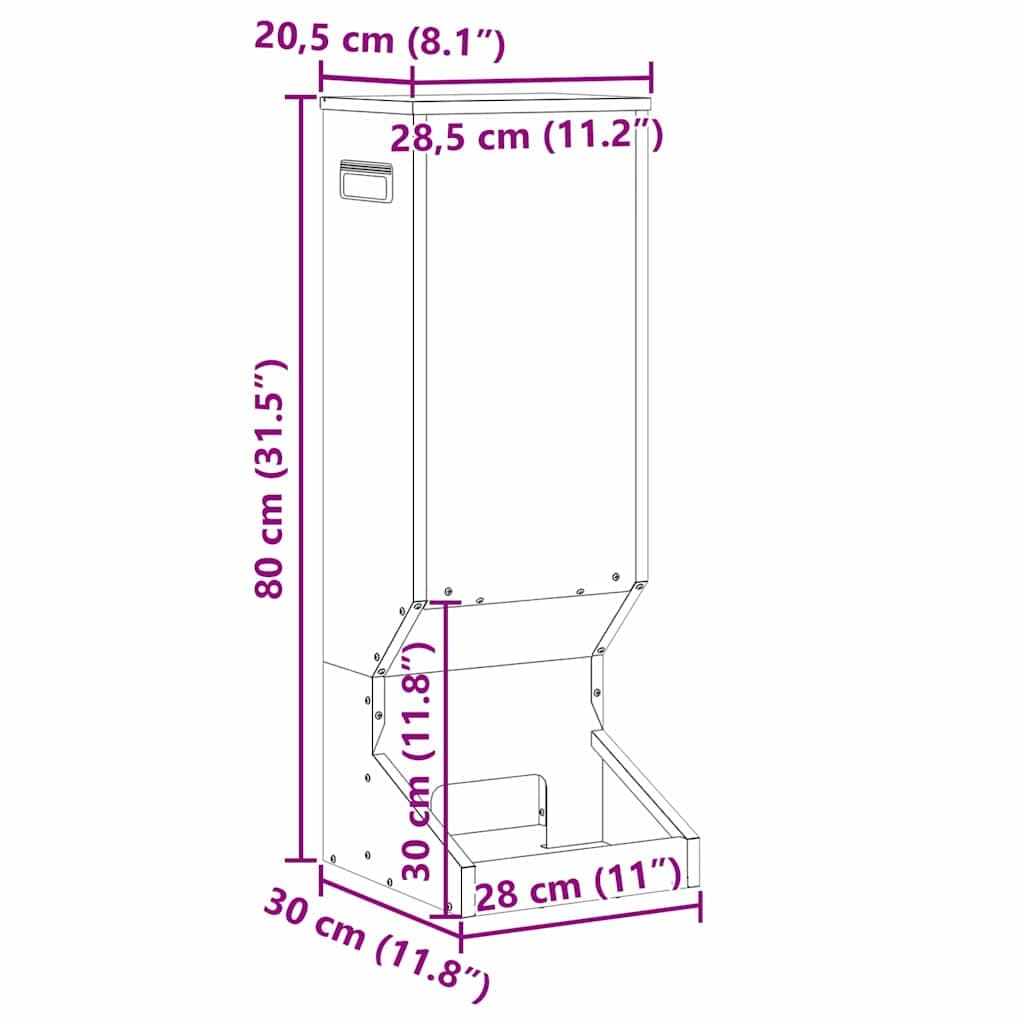 Mangiatore per cervi Argento 28 x 30 x 80 cm 3 kg — foto 12 di 12