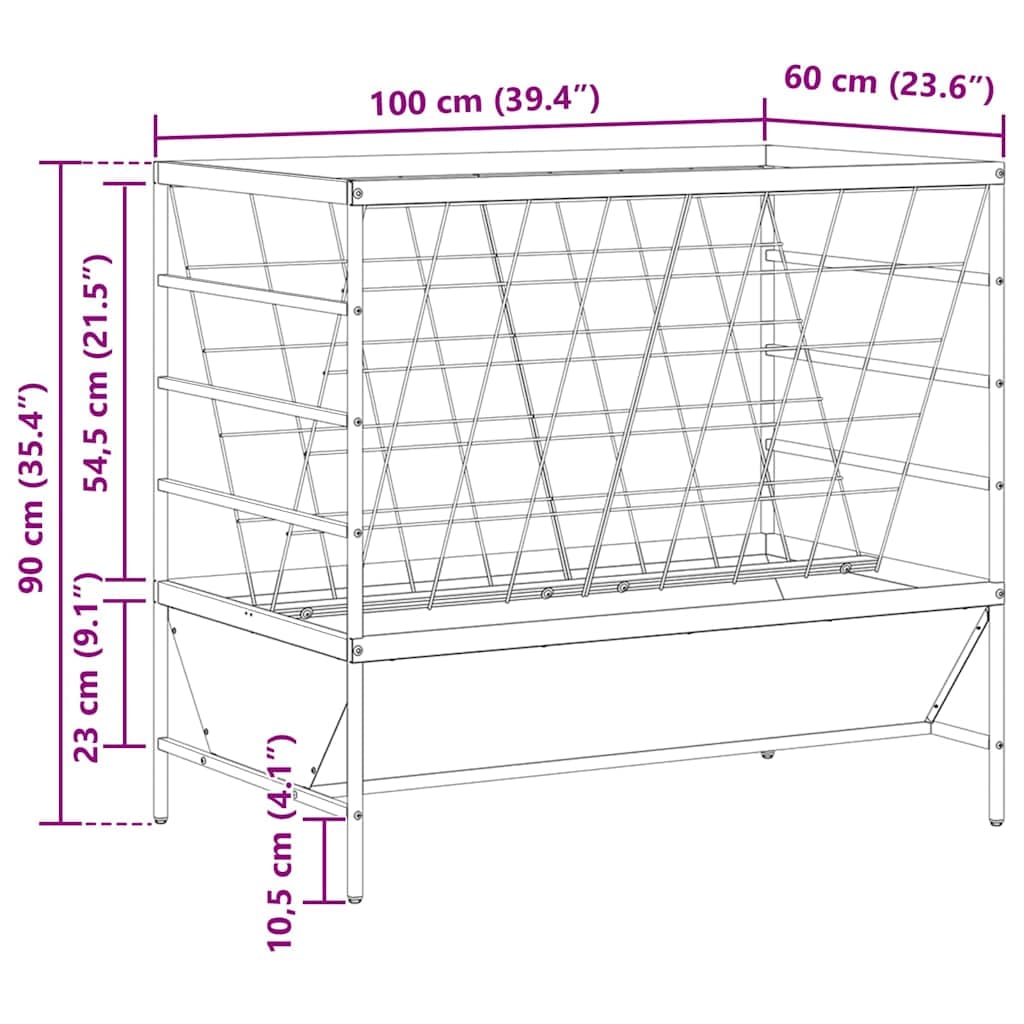 Mangiatore per Bestiame Argento 100 x 60 x 90 cm 15 kg — foto 11 di 11