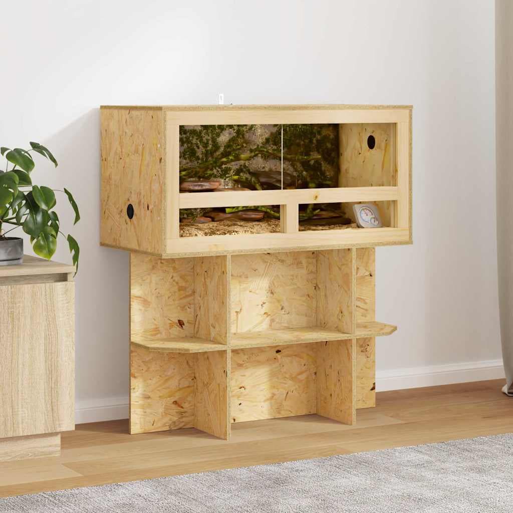Base per Terrario con lo scaffale Marrone 80 x 40 x 50 cm OSB — miniatura 1 di 10