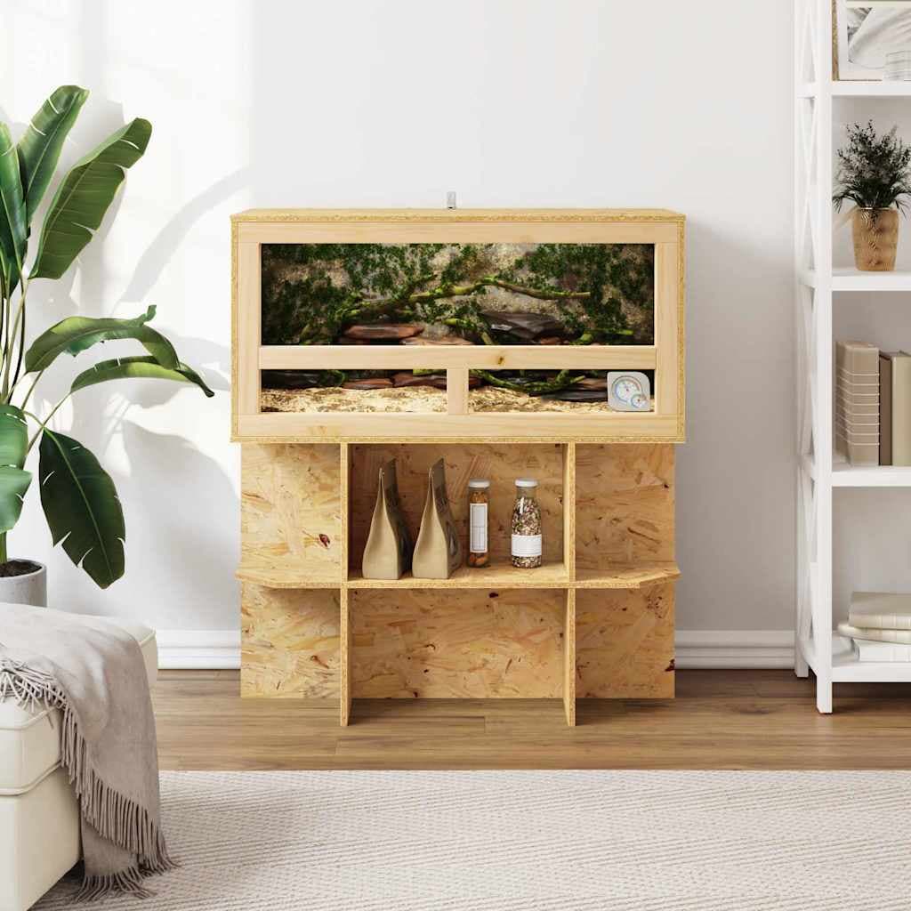 Base per Terrario con lo scaffale Marrone 80 x 40 x 50 cm OSB — miniatura 4 di 10