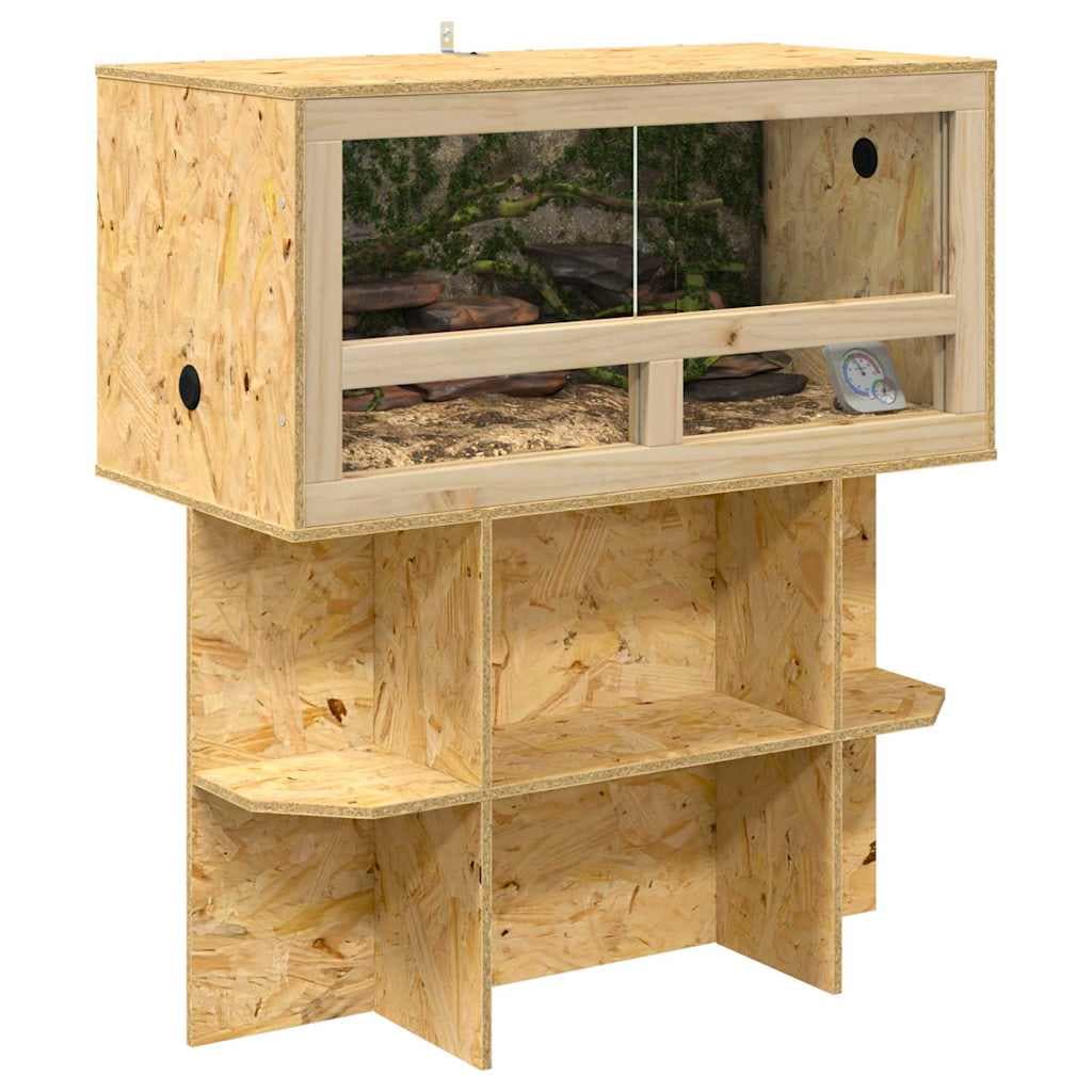 Base per Terrario con lo scaffale Marrone 80 x 40 x 50 cm OSB — miniatura 3 di 10