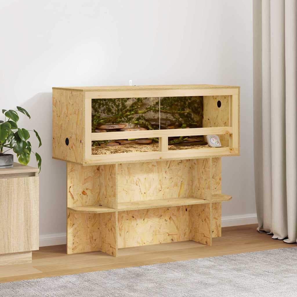 Base per Terrario con lo scaffale Marrone 100 x 40 x 50 cm OSB — miniatura 1 di 10