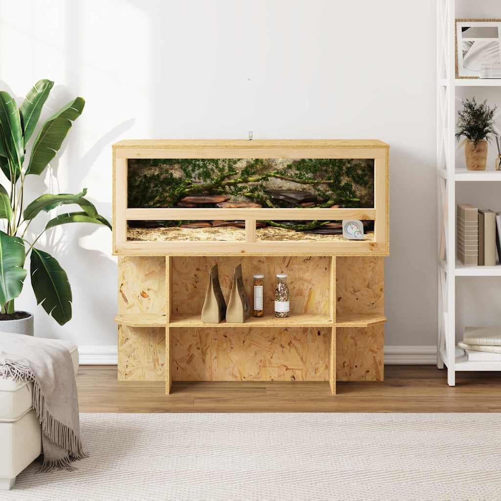 Base per Terrario con lo scaffale Marrone 100 x 40 x 50 cm OSB — miniatura 4 di 10