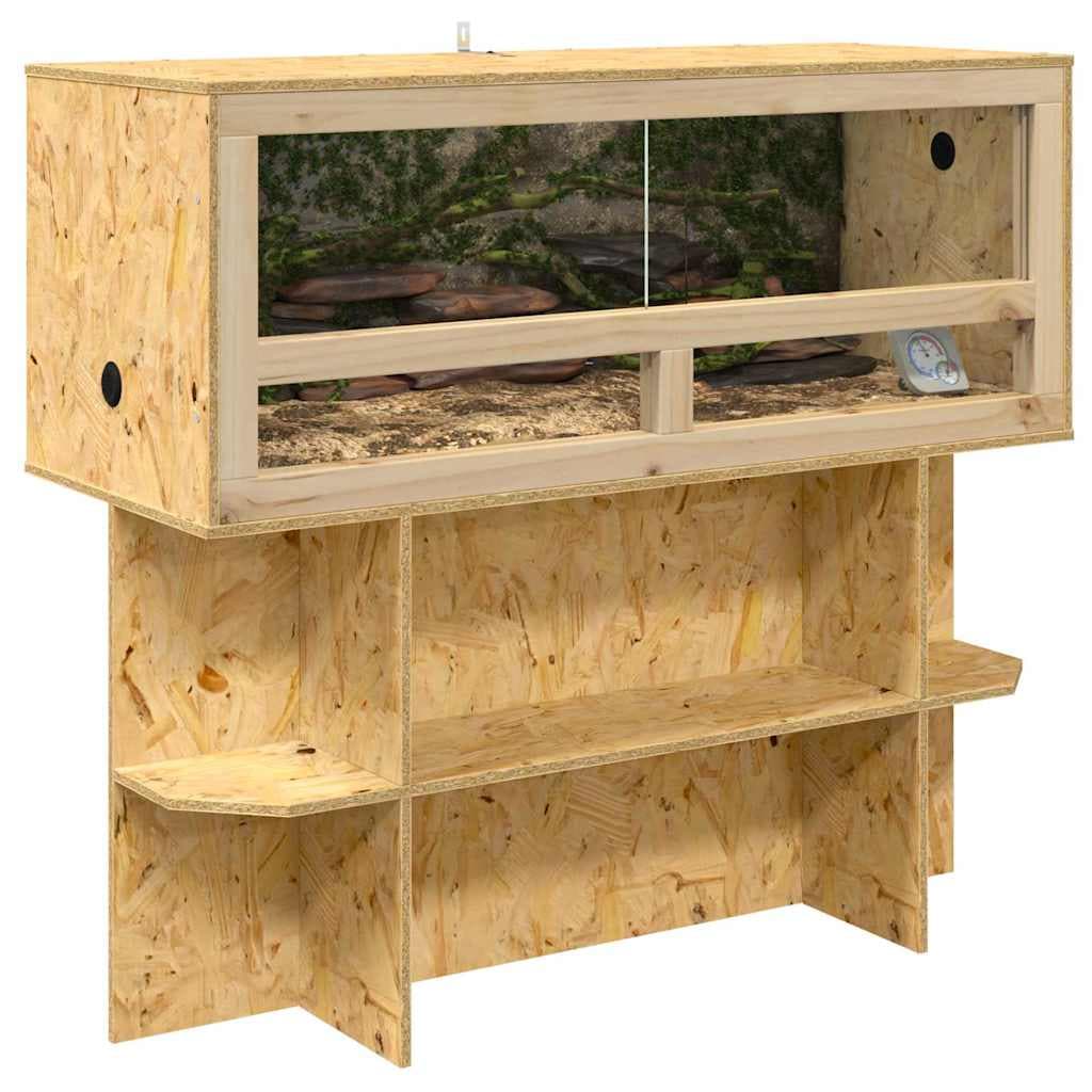 Base per Terrario con lo scaffale Marrone 100 x 40 x 50 cm OSB — miniatura 3 di 10