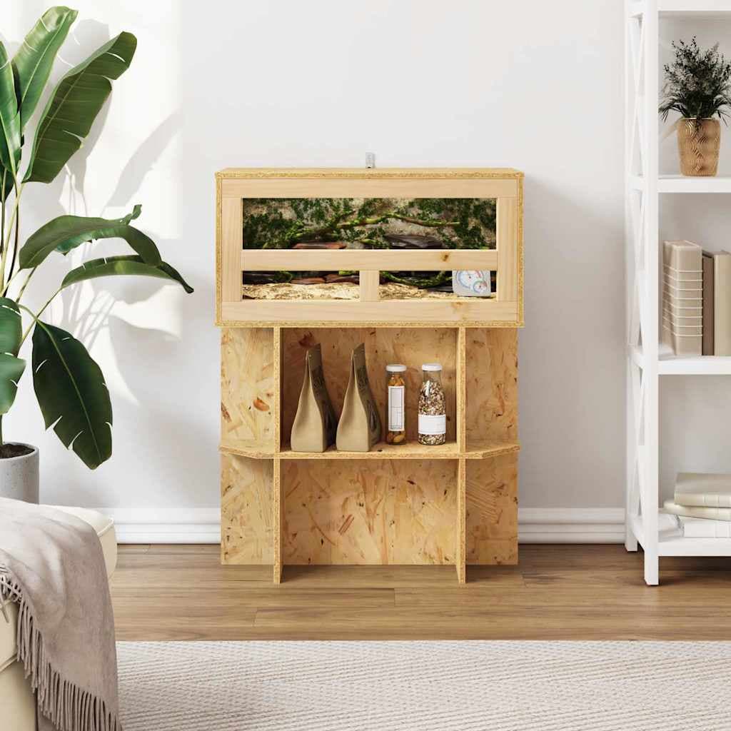 Base per Terrario con lo scaffale Marrone 60 x 30 x 50 cm OSB — miniatura 4 di 10