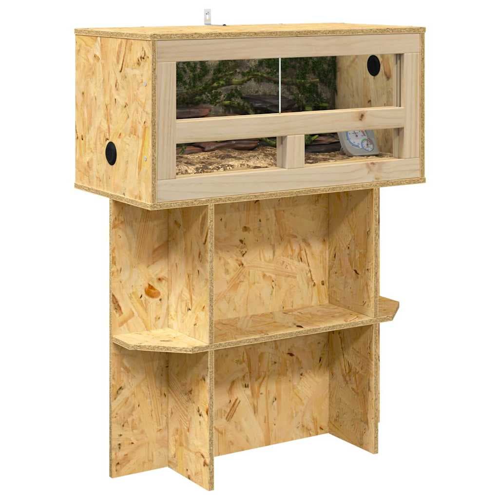 Base per Terrario con lo scaffale Marrone 60 x 30 x 50 cm OSB — miniatura 3 di 10