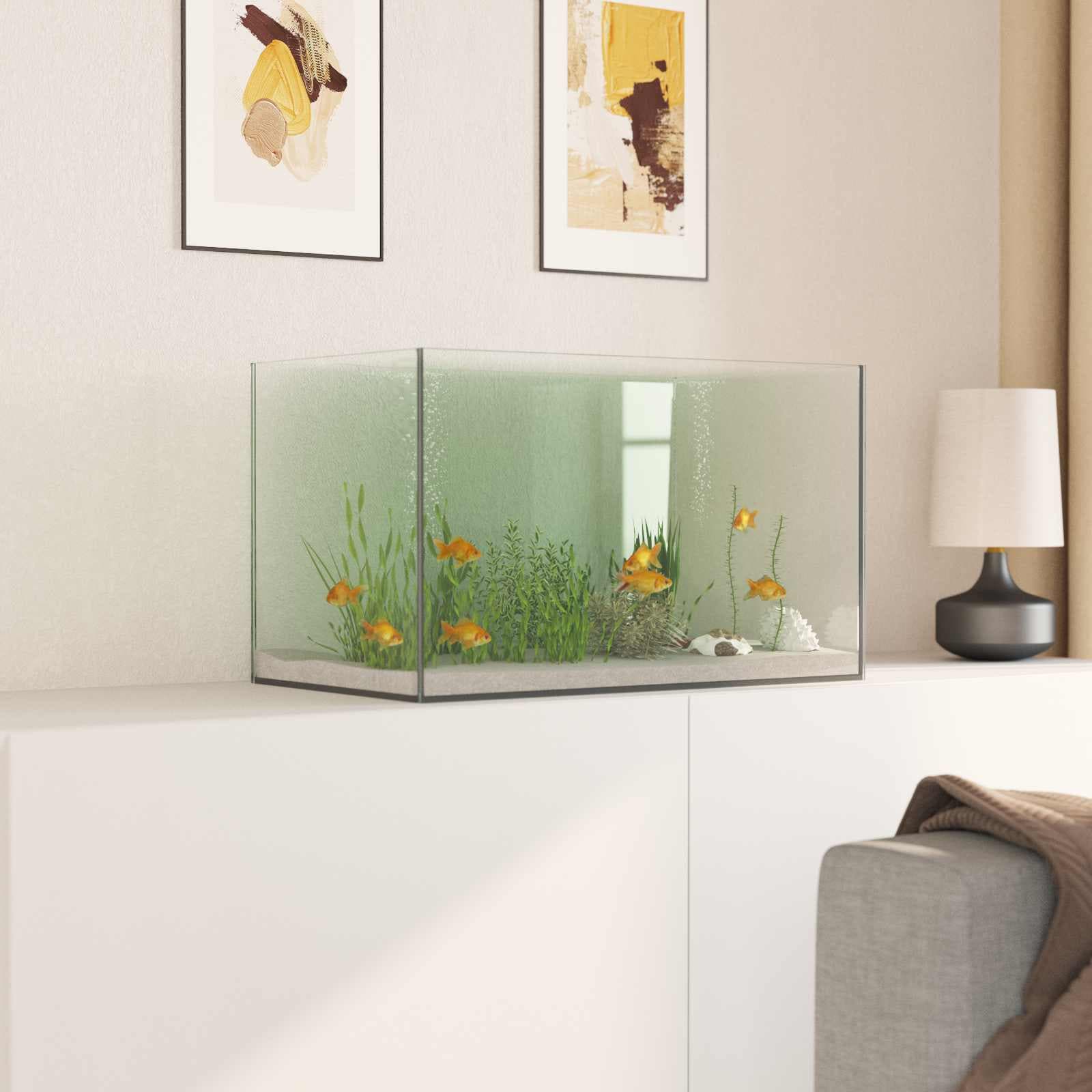 Acquario con archiviazione Trasparente 50 x 30 x 30 cm Vetro — miniatura 4 di 10