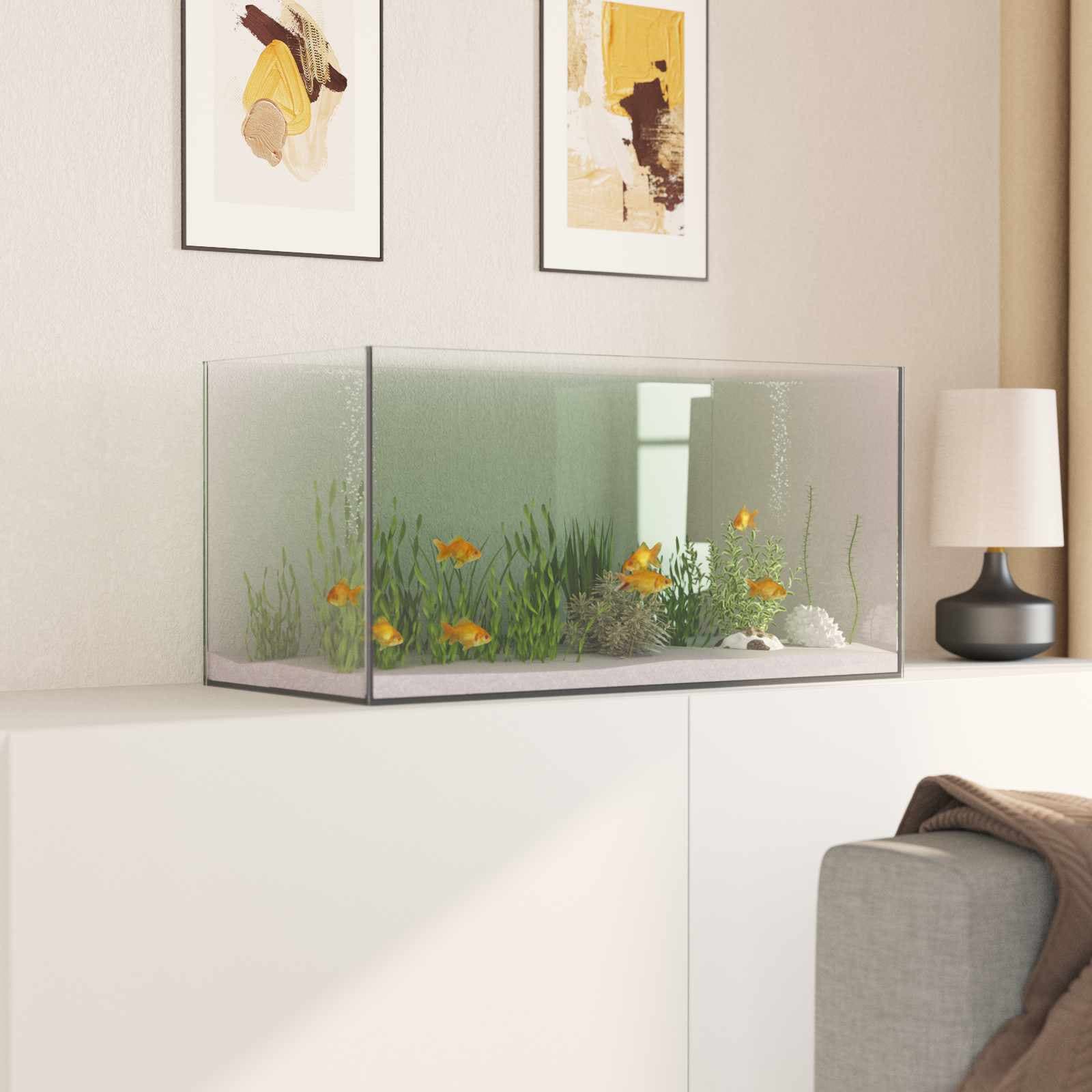 Acquario con archiviazione Trasparente 60 x 30 x 30 cm Vetro — miniatura 4 di 10