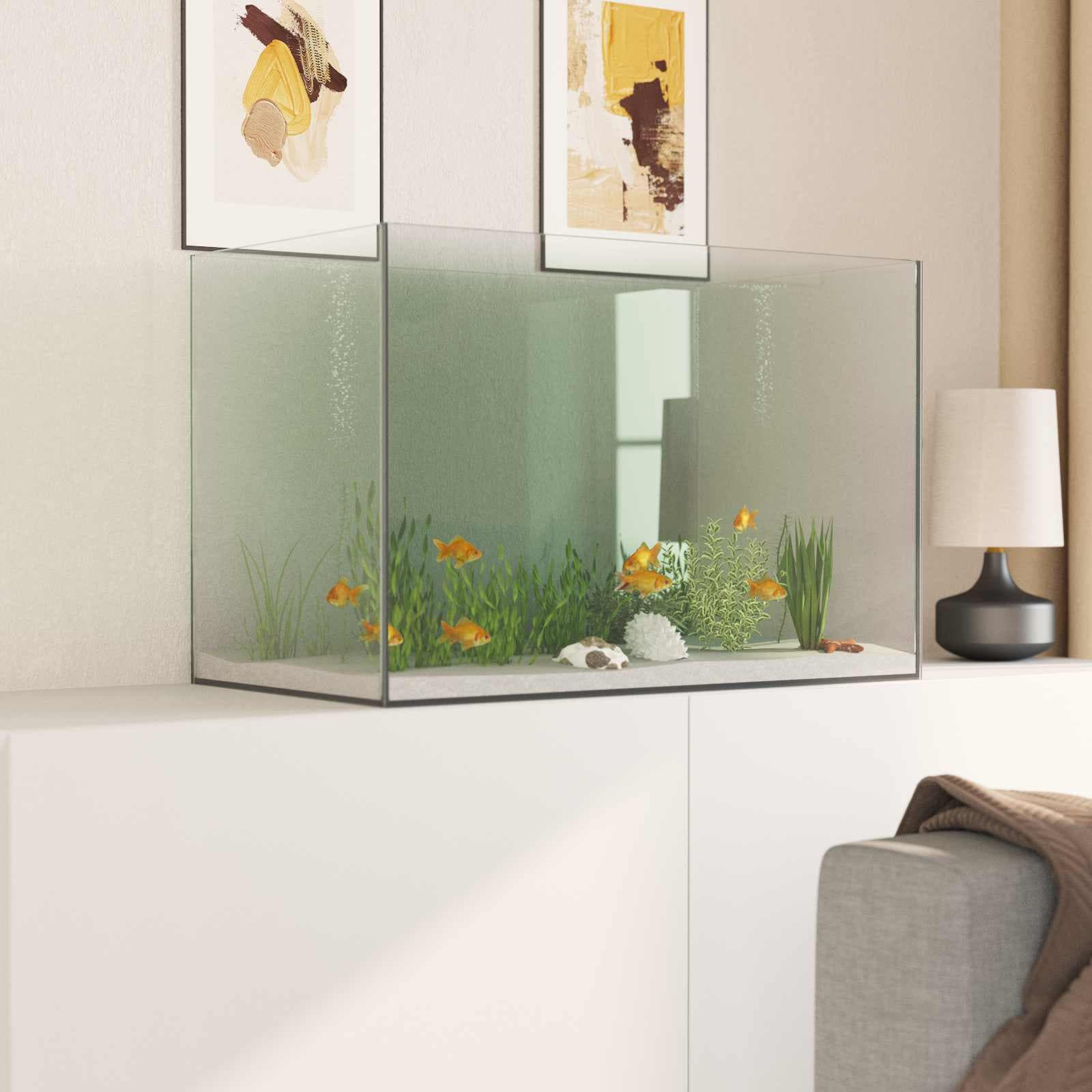 Acquario con archiviazione Trasparente 60 x 35 x 40 cm Vetro — miniatura 4 di 10