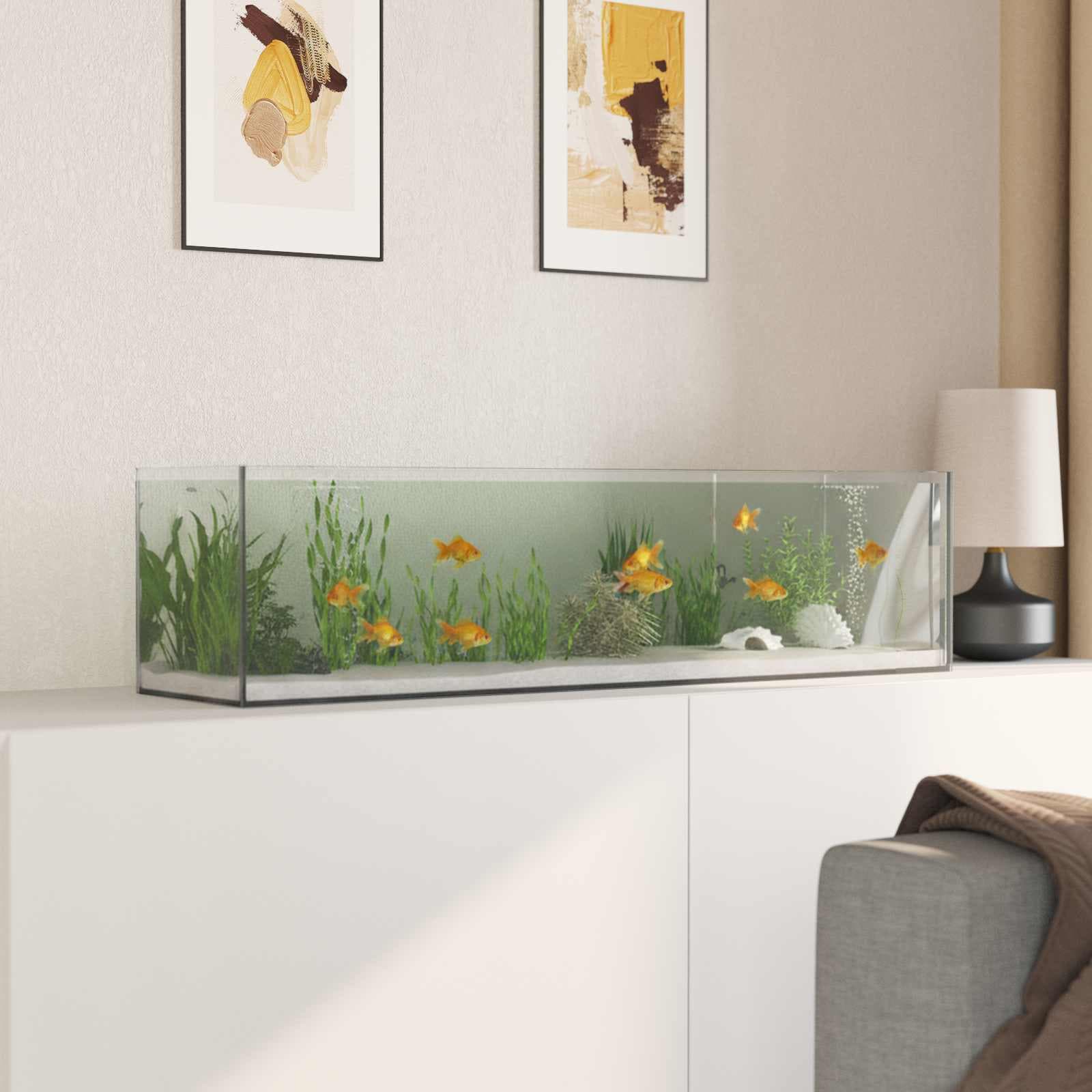 Acquario con archiviazione Trasparente 80 x 20 x 20 cm Vetro — miniatura 4 di 10