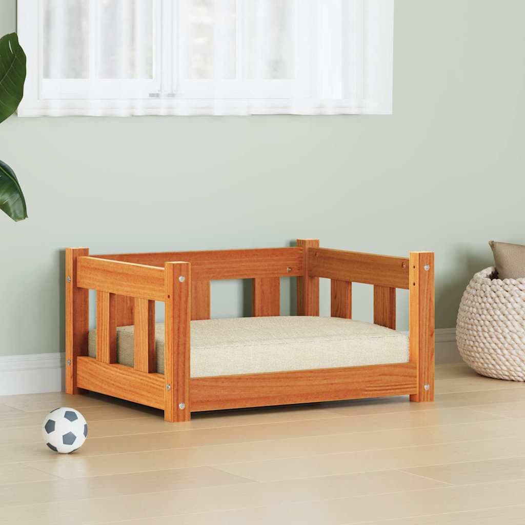 Letto per Cani 55 x 45 x 28 cm Legno Massello di Pino